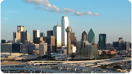 Aerial view of California neighborhood