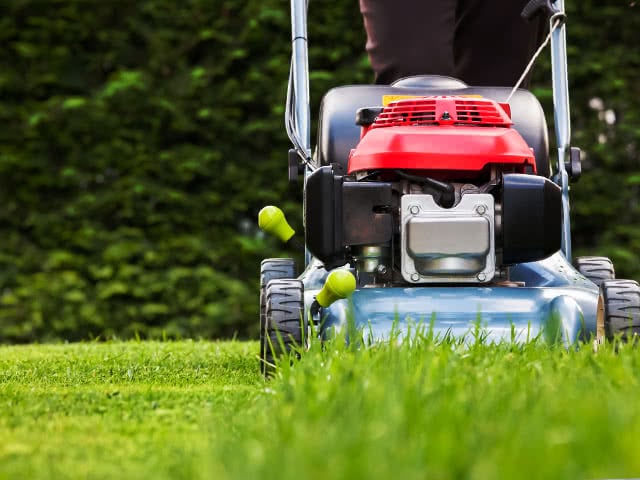 land mower on the ground