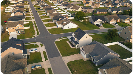 Aerial view of Pennsylvania neighborhood